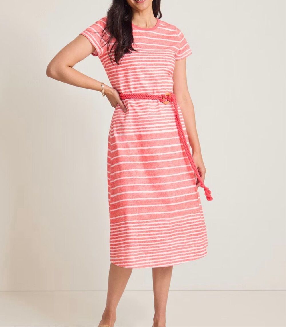 Tommy Bahama $168 Coastal Chalet Midi Dress Coral XL NEW